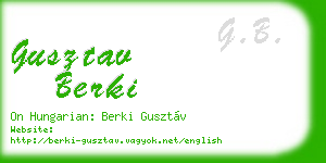 gusztav berki business card